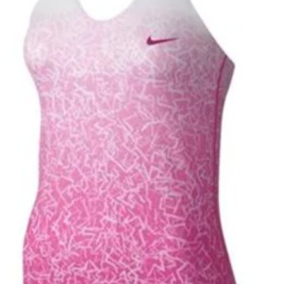 NIKE  Womens Advantage Printed Tank - Pink /White sz - Picture 1 of 12